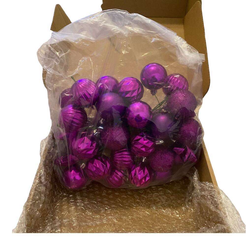 6 Pack of 8" Christmas/Valentines Ball Picks, Ornaments w/ Wired Stems & Glitter - Picture 4 of 9